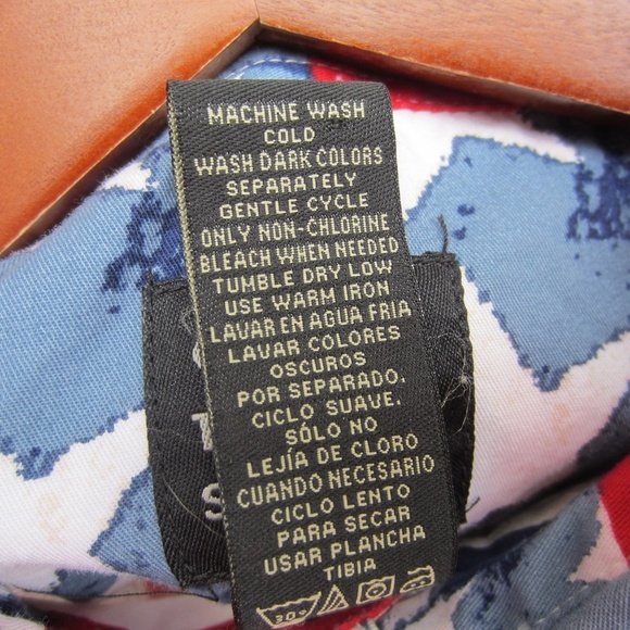 Cotton Traders Sport Patriotic Button Down Shirt Men's L short sleeves USA Flag - Picture 9 of 12